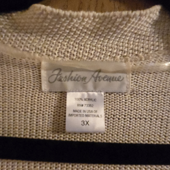 Fashion Avenue Beige Open-Front Cardigan - Picture 2 of 4